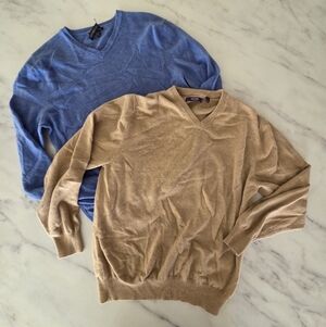 Club Room Estate Cashmere Mens V Neck Sweaters